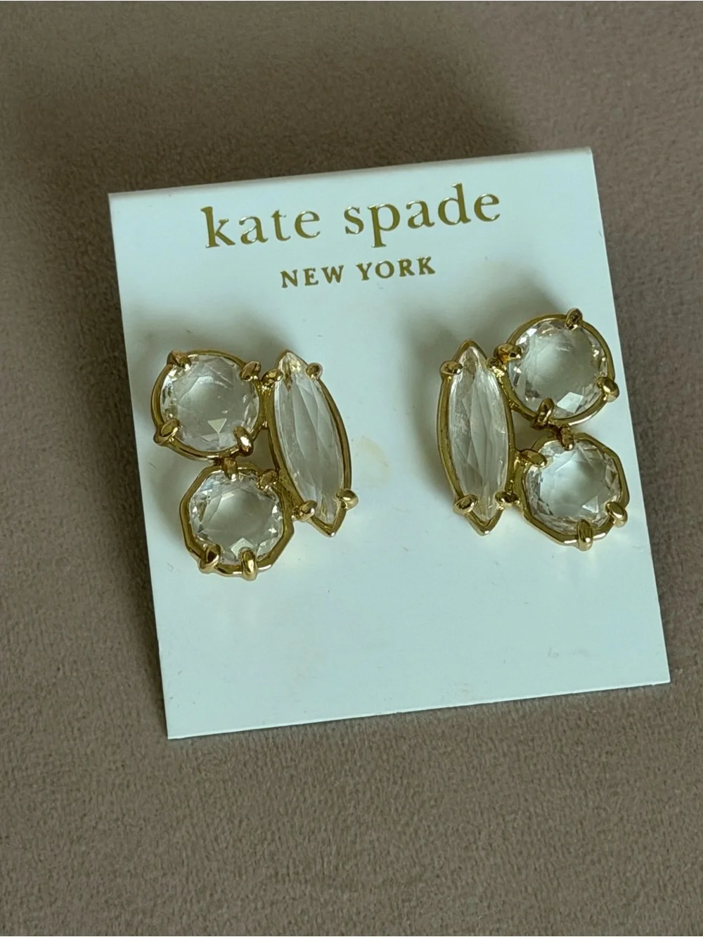 NWT Kate Spade Cluster Studs 14K Gold Fill ORG RETAIL $65